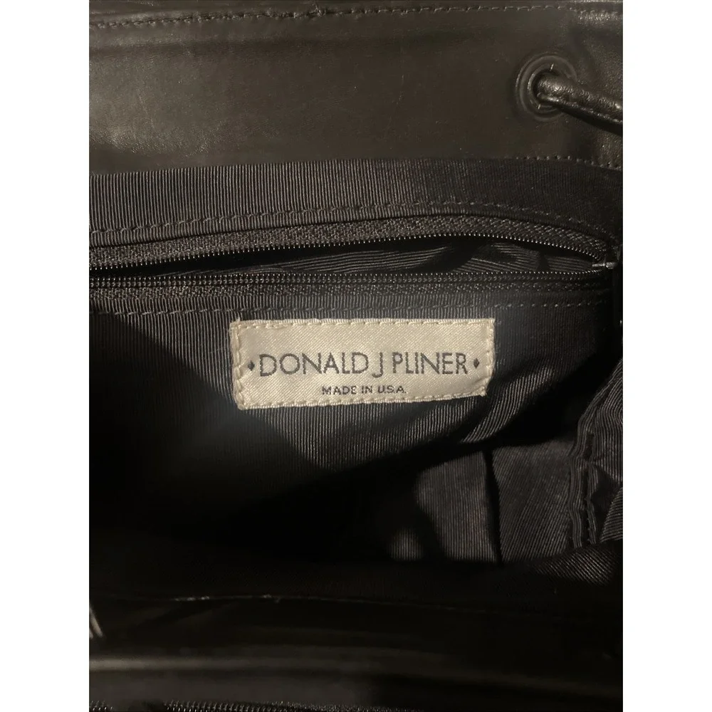 Donald J Pliner Snakeskin Print Flap Black Backpack‎ Bag Adjustable Straps